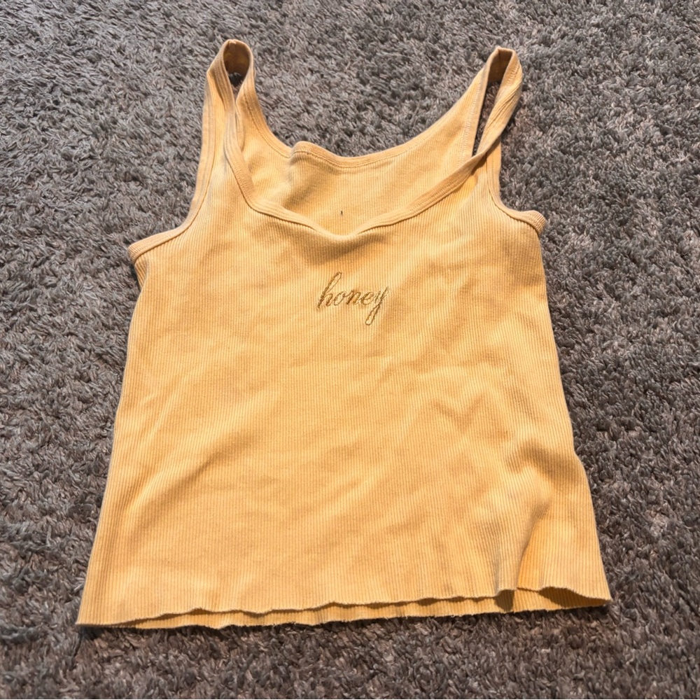 Honey Yellow Ribbed Tank Top